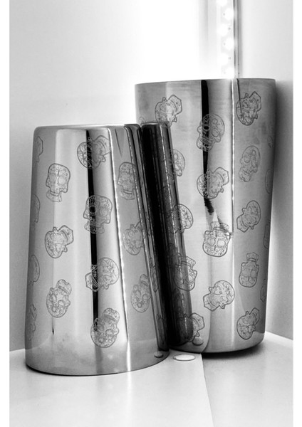 Paslanmaz Çelik Skull Tasarımlı Boston Shaker, Şık ve Dayanıklı Bar Seti fiyatları