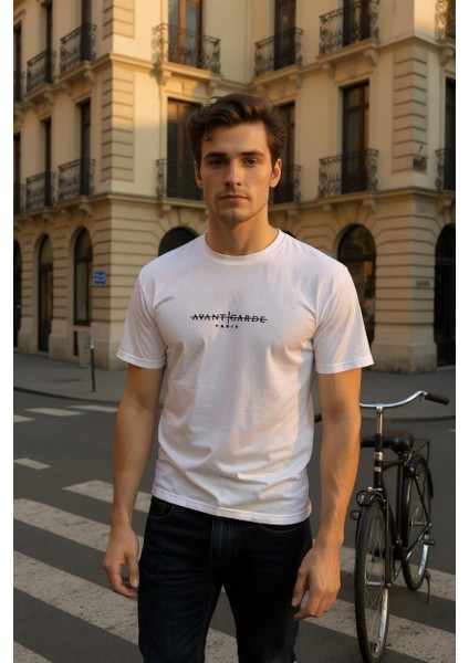 Erkek Slim Fit Enjeksiyon Baskılı Pamuklu T-Shirt modelleri