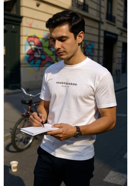 Erkek Slim Fit Enjeksiyon Baskılı Pamuklu T-Shirt fırsatları