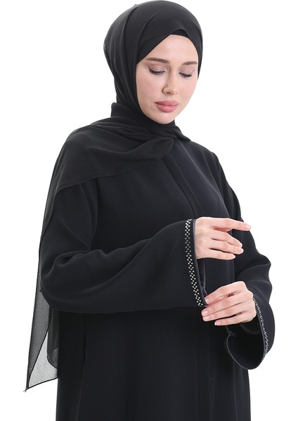 Modal Kumaş Hürrem Kol Ferace 1904-08 Lacivert Gri fırsatları