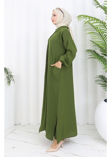 Çıtçıtlı Tunik Pantolon Ikili Takım 0097-08 Haki modelleri