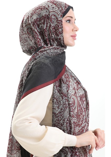 Karaca Desenli Cotton Şal 82003-11 Bordo Siyah fiyatları