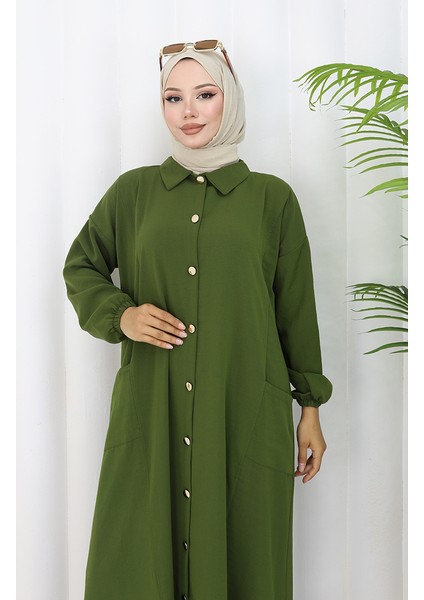 Çıtçıtlı Tunik Pantolon Ikili Takım 0097-08 Haki indirimleri