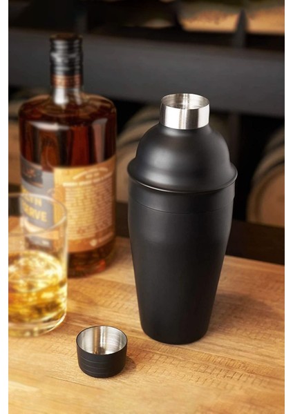 Mat Siyah Çelik 700 ml Shaker Kokteyl Hazırlama Kabı Bardağı CIN343SY