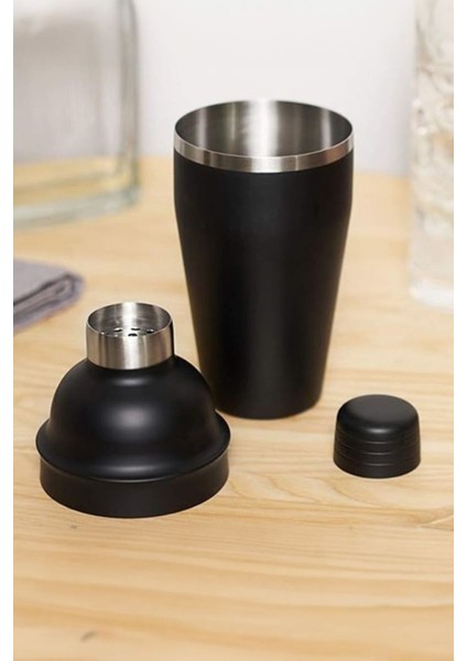 Mat Siyah Çelik 700 ml Shaker Kokteyl Hazırlama Kabı Bardağı CIN343SY