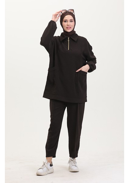 Spor Tunik Pantolon Ikili Takım 5090-01 Kahverengi fiyatları