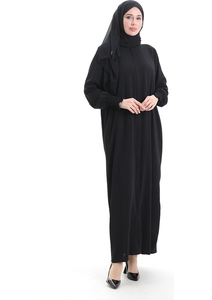 Krem Kumaş Keten Ferace 5095-01 Siyah