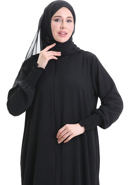 Krem Kumaş Keten Ferace 5095-01 Siyah fırsatları