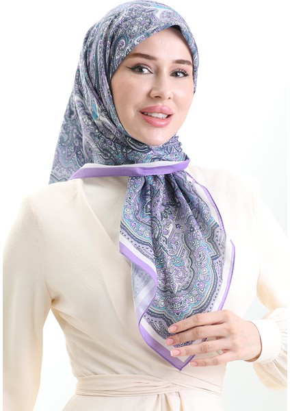 Etnik Desen Soft Eşarp 90201-01 Lila