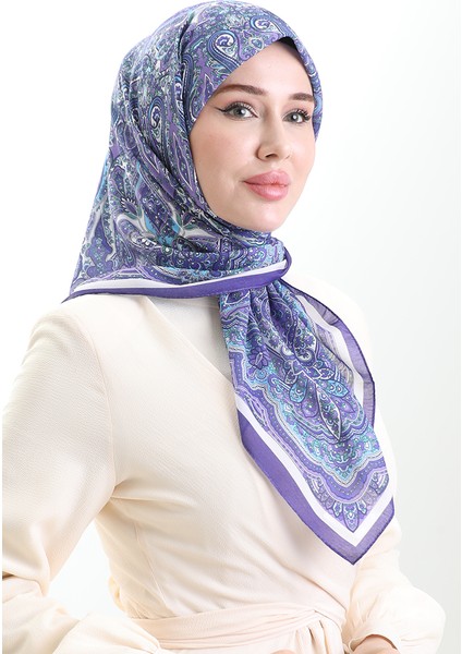 Etnik Desen Soft Eşarp 90201-07 Mor