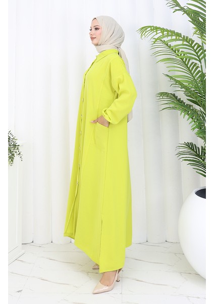 Çıtçıtlı Tunik Pantolon Ikili Takım 0097-05 Yağ Yeşili fiyatları