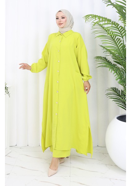 Çıtçıtlı Tunik Pantolon Ikili Takım 0097-05 Yağ Yeşili modelleri