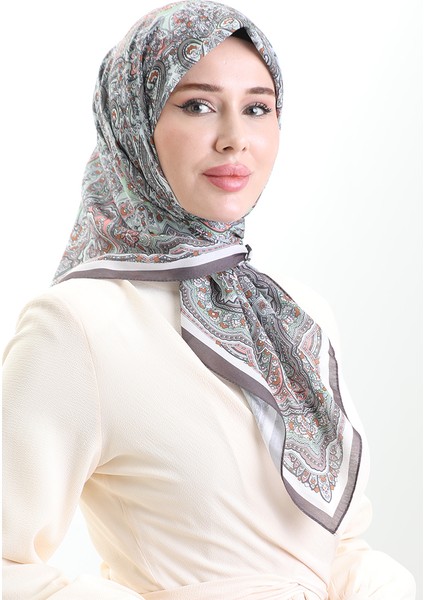 Etnik Desen Soft Eşarp 90201-05 Vizon Çağla Yeşili