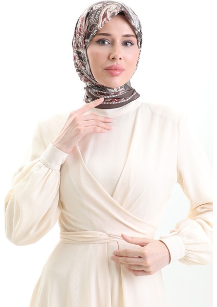 Karaca Desenli Cotton Eşarp 81094-10 Kahverengi Kiremit fiyatları