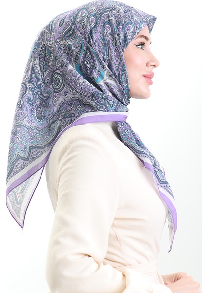 Etnik Desen Soft Eşarp 90201-01 Lila modelleri