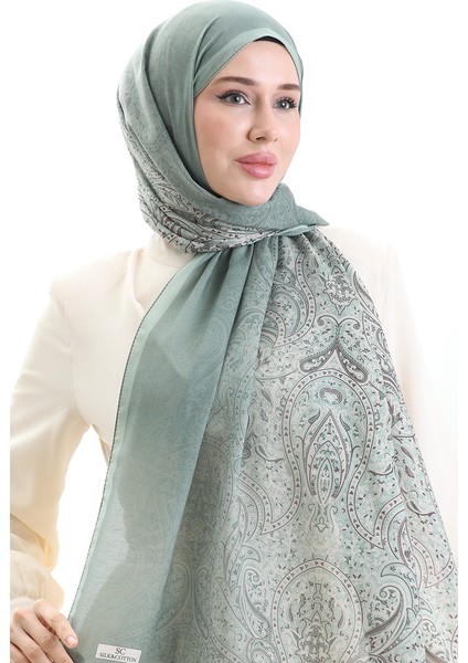 Karaca Desenli Cotton Şal 82003-18 Yeşil