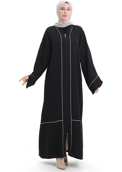Modal Kumaş Biyeli Abaya Ferace 4470-02 Siyah fiyatları