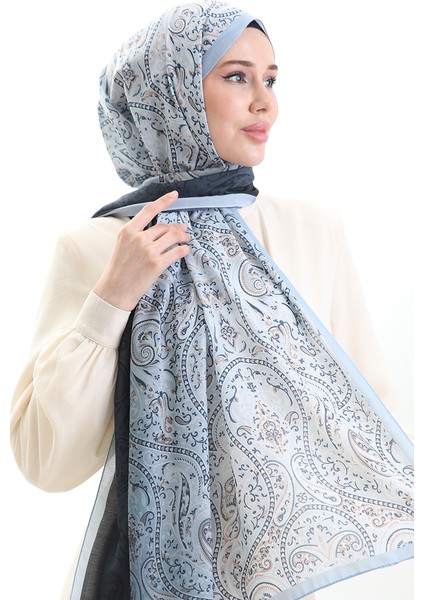 Karaca Desenli Cotton Şal 82003-02 Bebek Mavisi Lacivert fiyatları