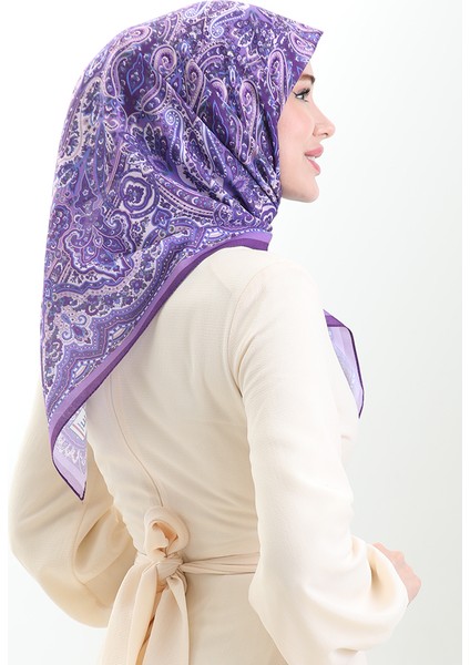 Etnik Desen Soft Eşarp 90201-08 Eflatun modelleri