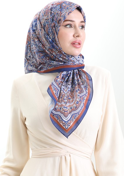 Etnik Desen Soft Eşarp 90201-06 Saks