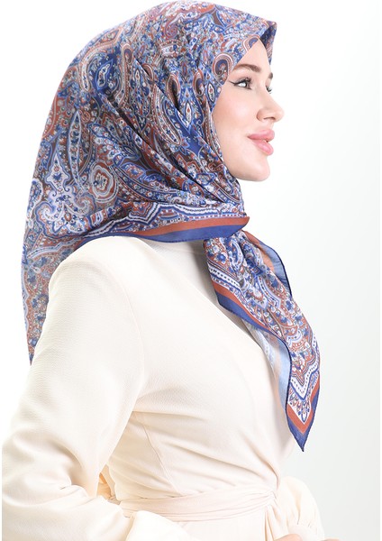 Etnik Desen Soft Eşarp 90201-06 Saks