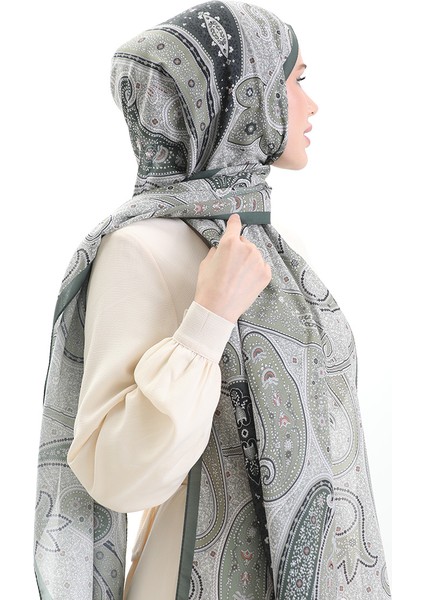 Karaca Desenli Cotton Şal 82001-03 Haki modelleri