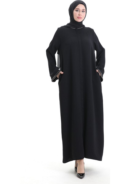 Modal Kumaş Hürrem Kol Ferace 1904-10 Siyah Vizon