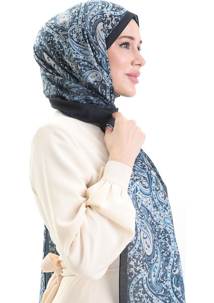 Karaca Desenli Cotton Şal 82003-06 Lacivert Krem fiyatları
