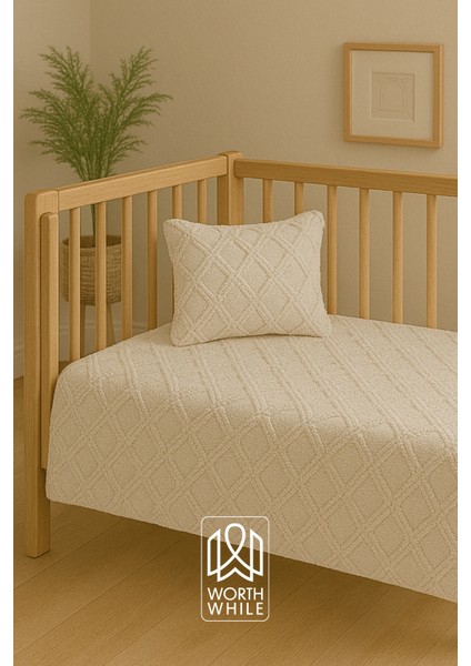 Vera Bebek Beşik Yatak Örtüsü Takımı | 75X120 Örtü + 35X45 Yastık | Park Yatak Uyumlu