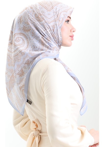 Karaca Desenli Cotton Eşarp 81095-03 Bebek Mavisi modelleri