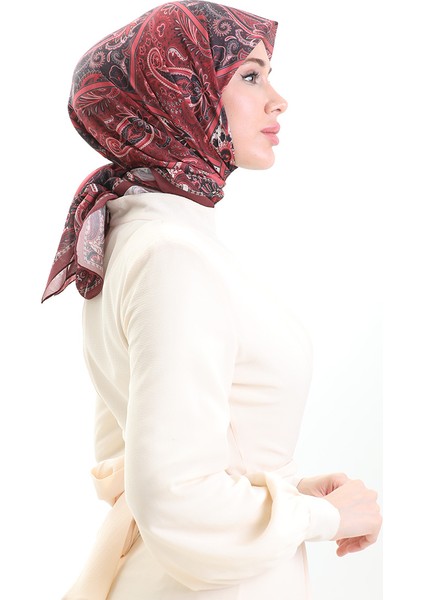 Karaca Desenli Cotton Eşarp 81094-06 Bordo fiyatları