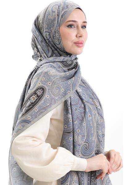 Karaca Desenli Cotton Şal 82001-08 Koyu Bej Indigo fiyatları
