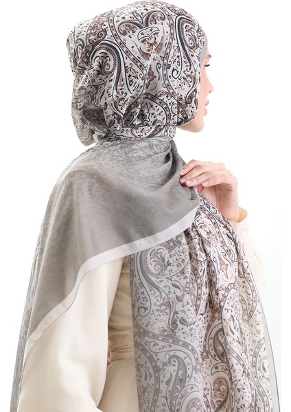 Karaca Desenli Cotton Şal 82003-12 Taş Koyu Bej modelleri