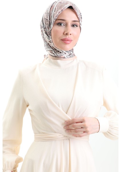 Karaca Desenli Cotton Eşarp 81094-08 Somon Krem fiyatları