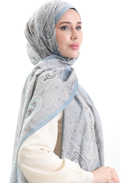 Karaca Desenli Cotton Şal 82001-02 Açık Mavi Vizon fiyatları