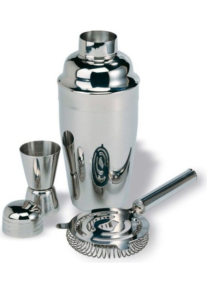 Kokteyl Hazırlama Seti 3'lü Shaker 500 ml Metal Süzgeçli 2/4 cl Jigger Kokteyl Ölçeği Bar Seti
