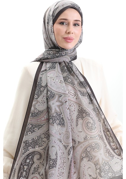 Karaca Desenli Cotton Şal 82001-01 Kahverengi Pudra
