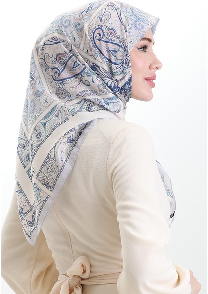 Karaca Desenli Cotton Eşarp 81094-01 Lila Somon modelleri