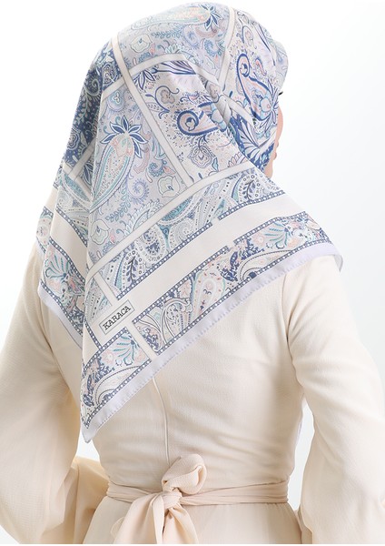 Karaca Desenli Cotton Eşarp 81094-01 Lila Somon fırsatları