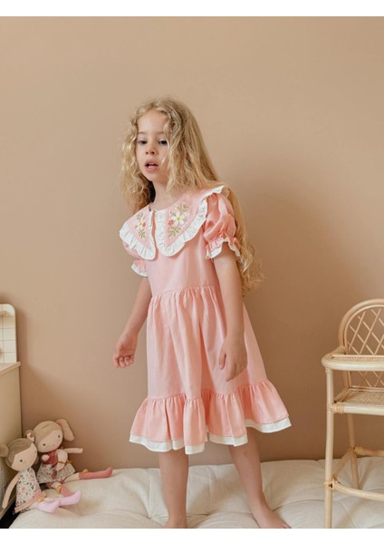 Yigit Butik Nakış Işlemeli Kız Çocuk Elbise modelleri