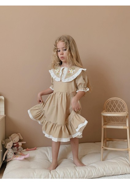 Yigit Butik Nakış Işlemeli Kız Çocuk Elbise fırsatları