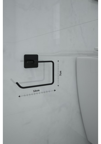 Kare Metal Tuvalet Kağıdı Askısı, Siyah, Vidalı Montaj, Modern ve Şık Tasarım modelleri