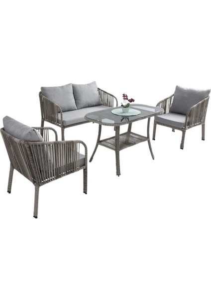 Artemis Rattan Bahçe Balkon Oturma Grubu (2+1+1+S)