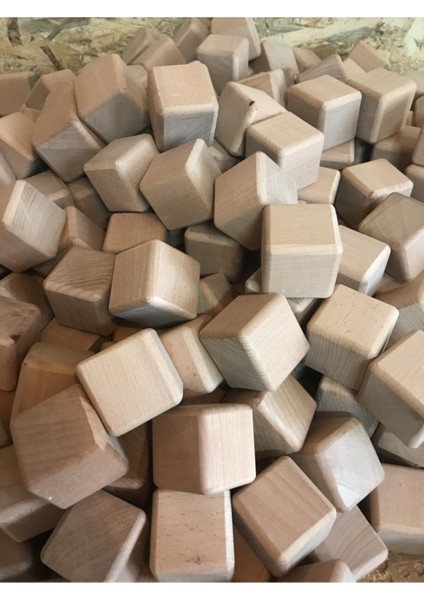 Ahşap Küp 5cm 10 Adet (Kayın Ağacından)