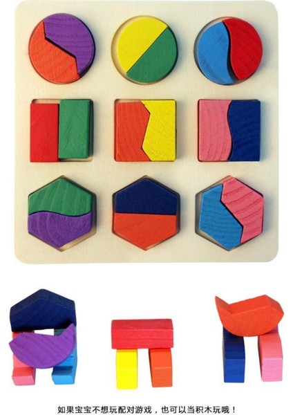 Çocuklar için renkli ahşap geometrik bul-tak puzzle oyunu, eğlenceli ve öğretici indirimleri
