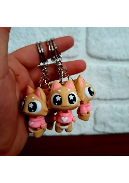 Pembe Kalpli Kedi Anahtarlık – Sevimli Figür Çanta Süsü fiyatları