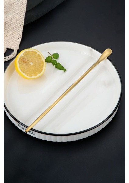 304 Çelik 6 Adet 19 cm Kokteyl Kahve Latte Karıştırma Barmen Kaşığı CIN758SR-6
