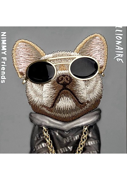 iPhone 16 Pro Uyumlu 3D Gözlük Dolar Zincir Köpek Nakış İşlemeli Kabartmalı Cool Glasses Kılıf fiyatları