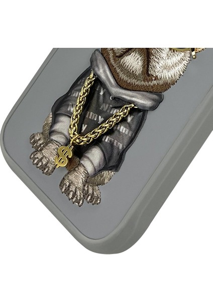 iPhone 16 Pro Uyumlu 3D Gözlük Dolar Zincir Köpek Nakış İşlemeli Kabartmalı Cool Glasses Kılıf modelleri