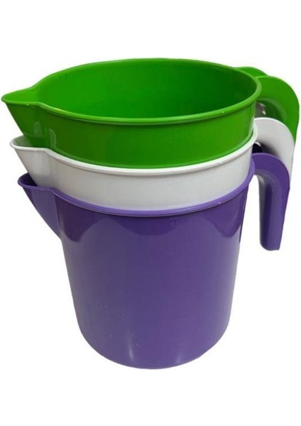 3'lü Plastik Su Maşrapası Seti, Banyo ve Tuvalet İçin Şık ve Kullanışlı Renkli Set fiyatları